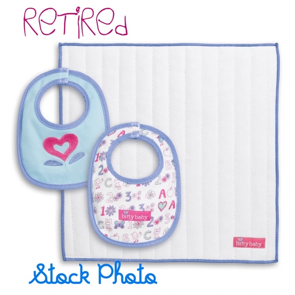 American Girl Bitty Twins Bitty Baby Sleeper, Love Bibs set - Picture 3 of 9